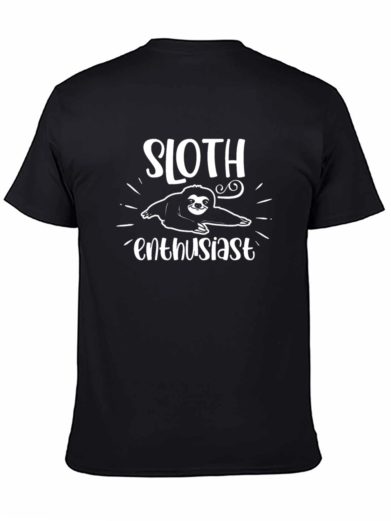 Black Sloth Enthusiast Graphic Tee - Unisex Black T-Shirt view 4