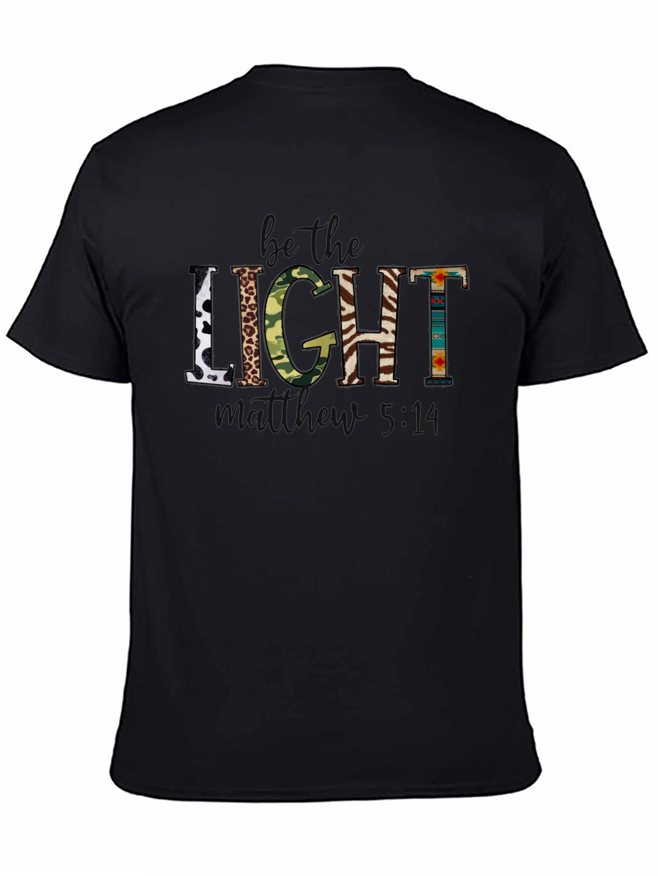 Black Be the Light Graphic Print Crew Neck T-Shirt view 4