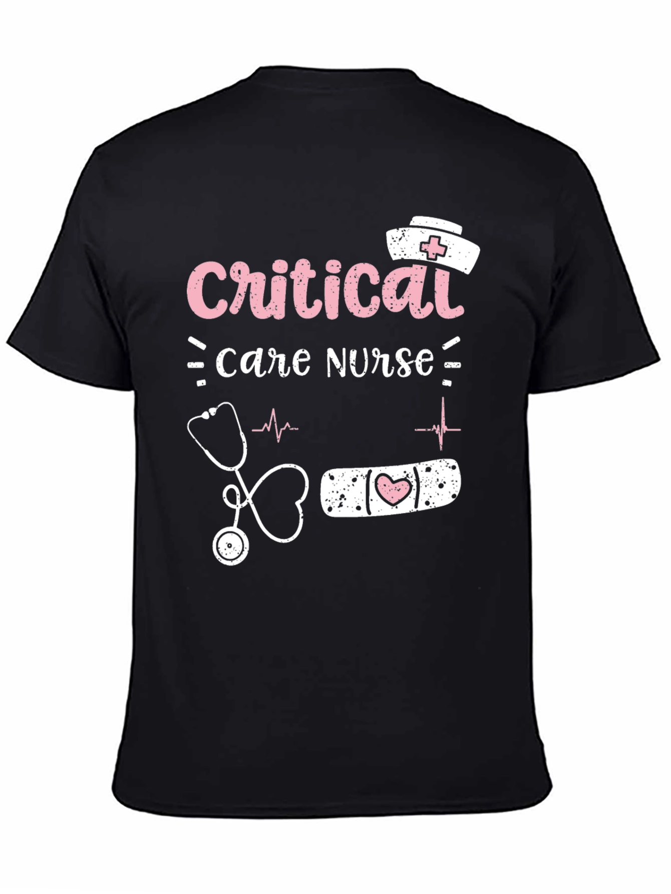 Black Critical Care Nurse Graphic T-Shirt view 4