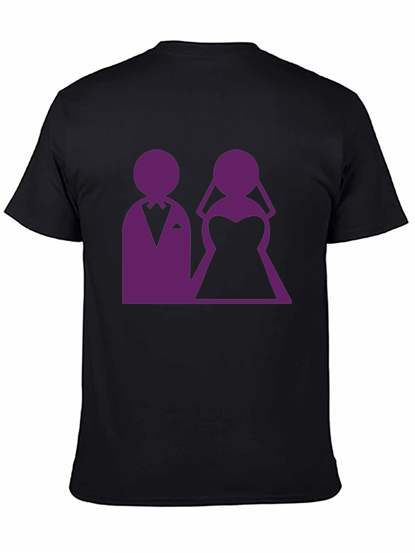 Black Wedding Couple Graphic Tee - Black view 4