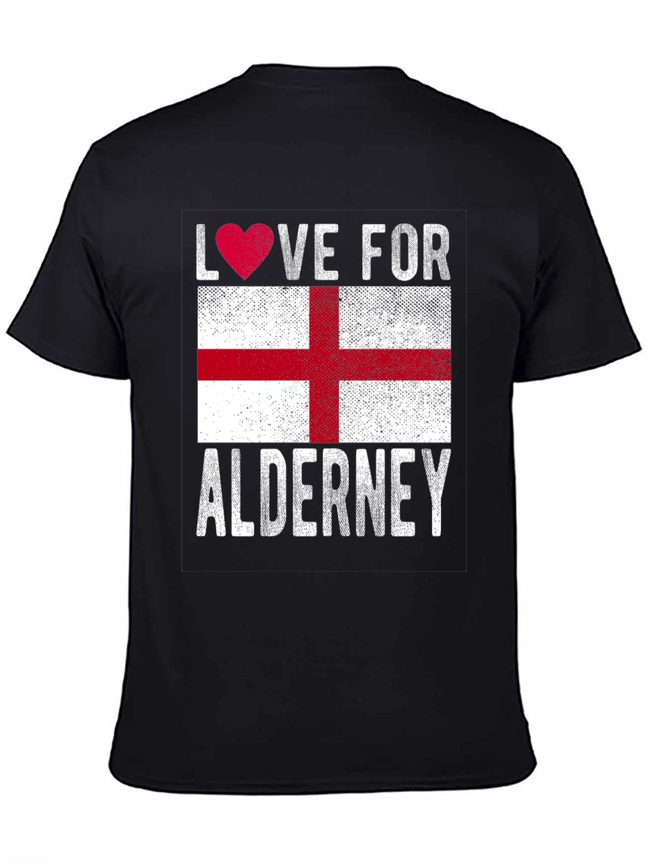 Black Love for Alderney Flag T-Shirt view 4