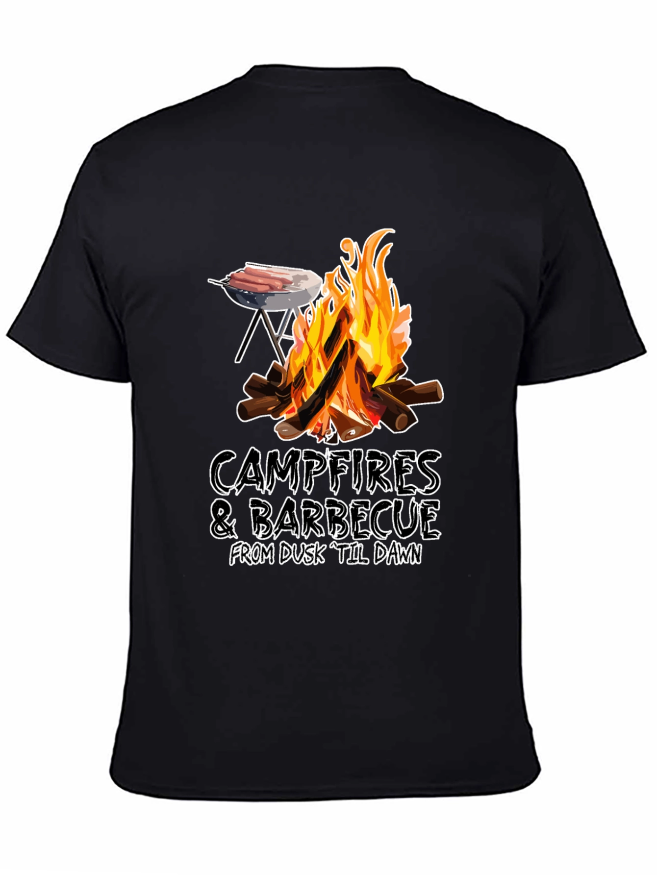 Black Campfires & Barbecue T-Shirt view 4
