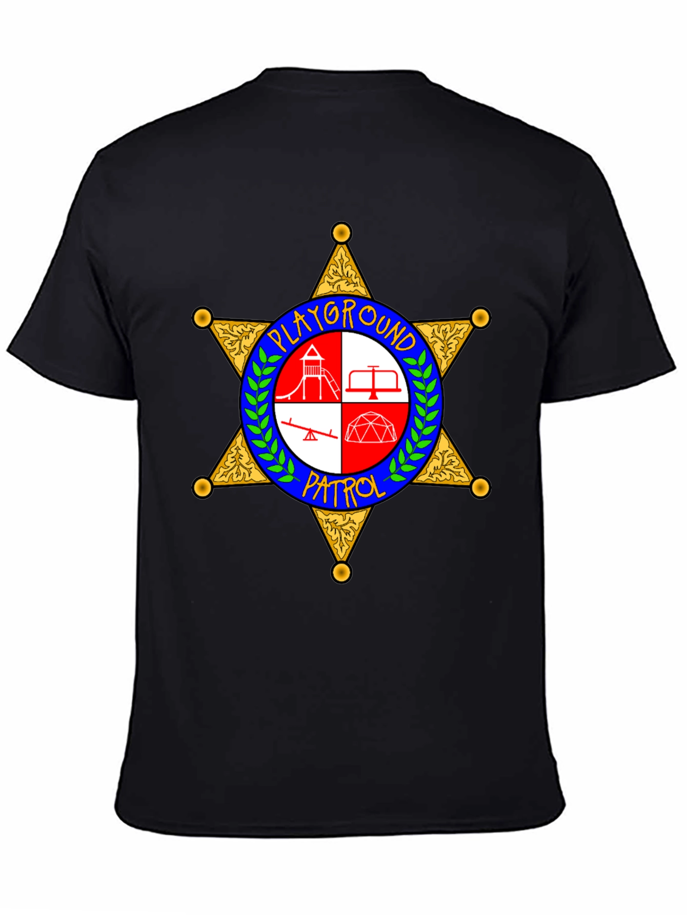 Black Playground Patrol Sheriff Star T-Shirt view 4