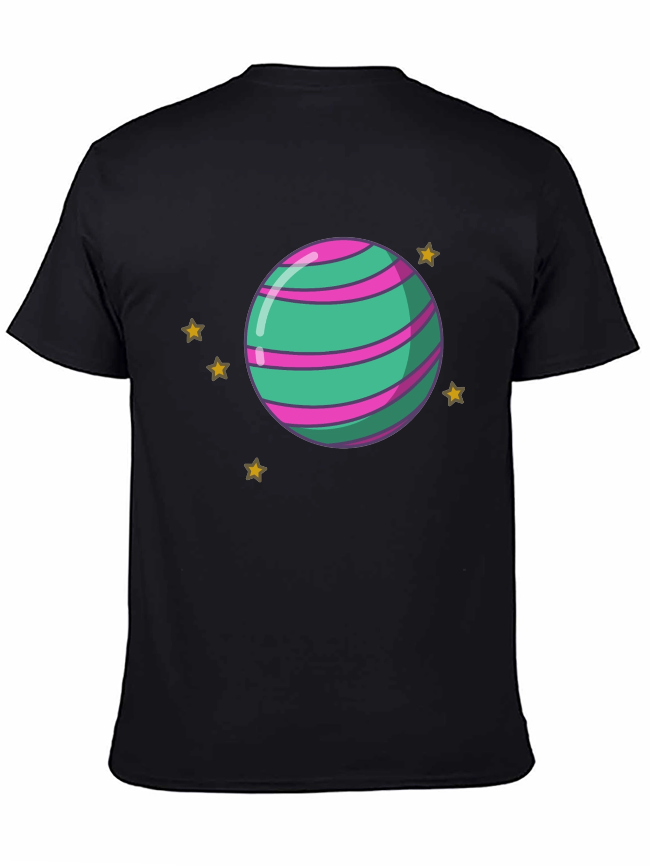 Black Planet Graphic Tee - Trendy Black Cotton T-Shirt view 4
