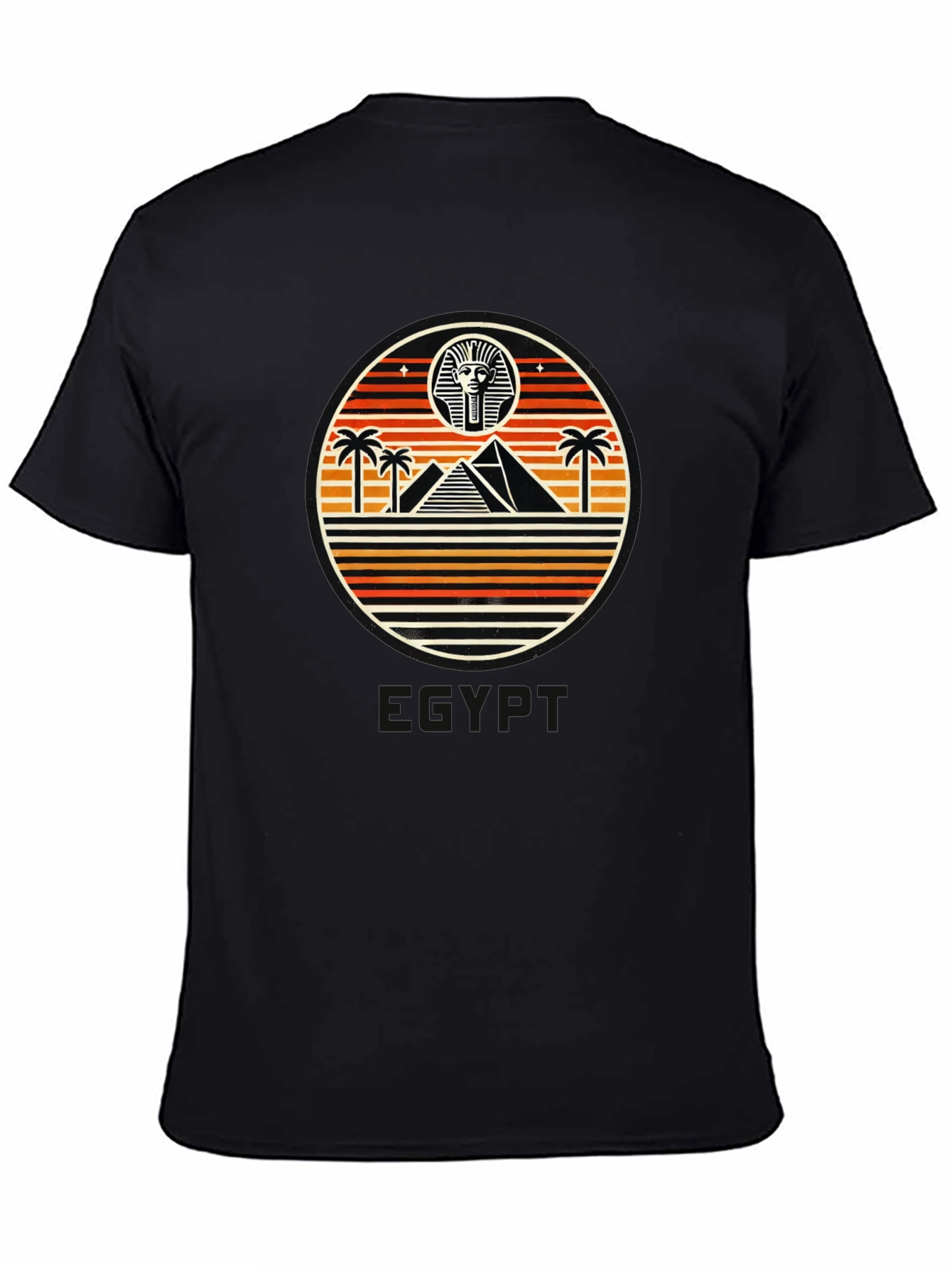 Black Retro Egyptian Pyramid T-Shirt view 4