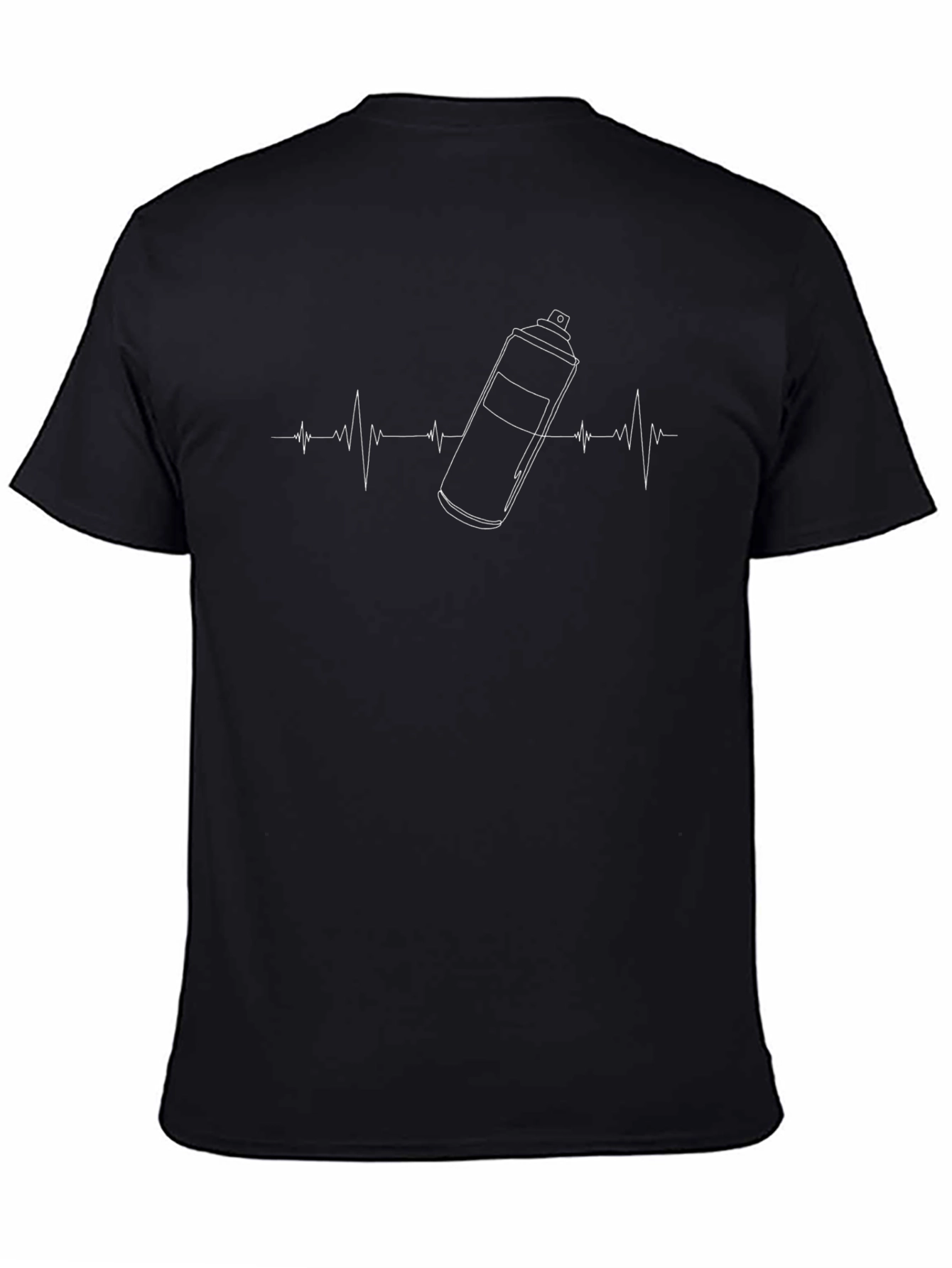 Black Spray Can Heartbeat T-Shirt - Graffiti Artist Tee view 4