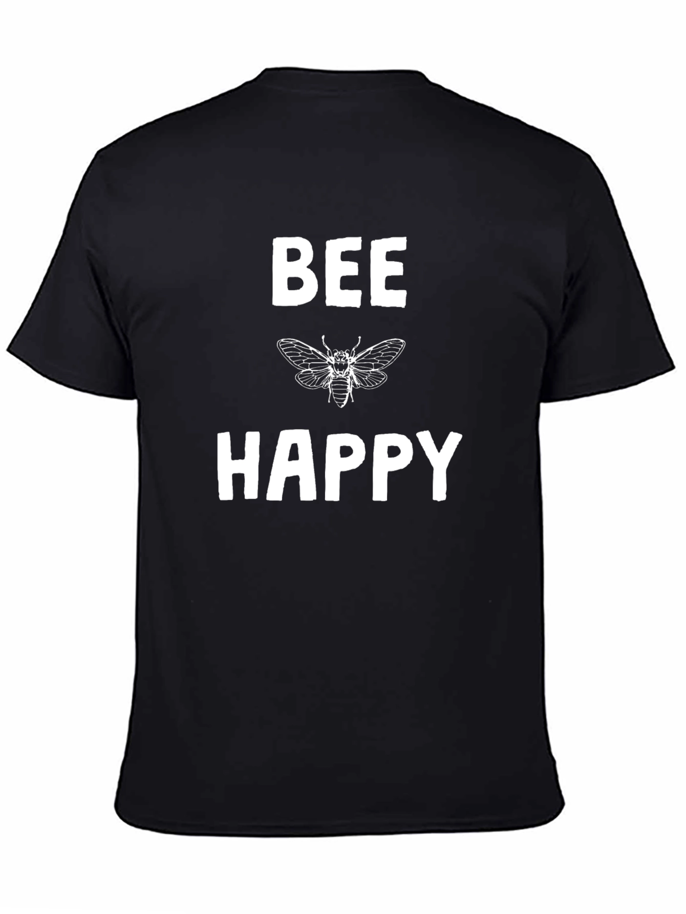 Black Bee Happy Graphic Tee - Black T-Shirt view 4