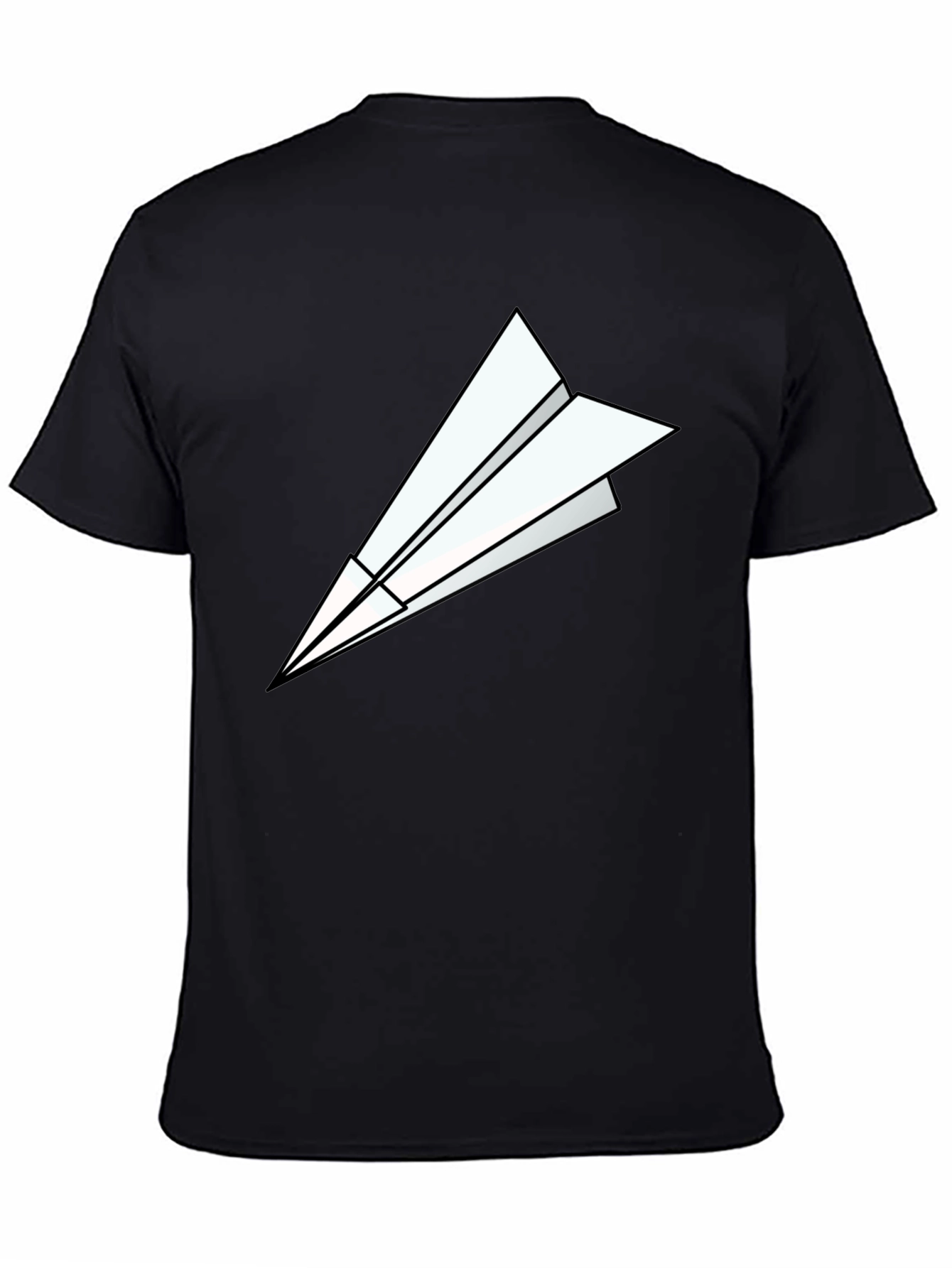 Black Paper Airplane Graphic Tee - Modern Black T-Shirt view 4