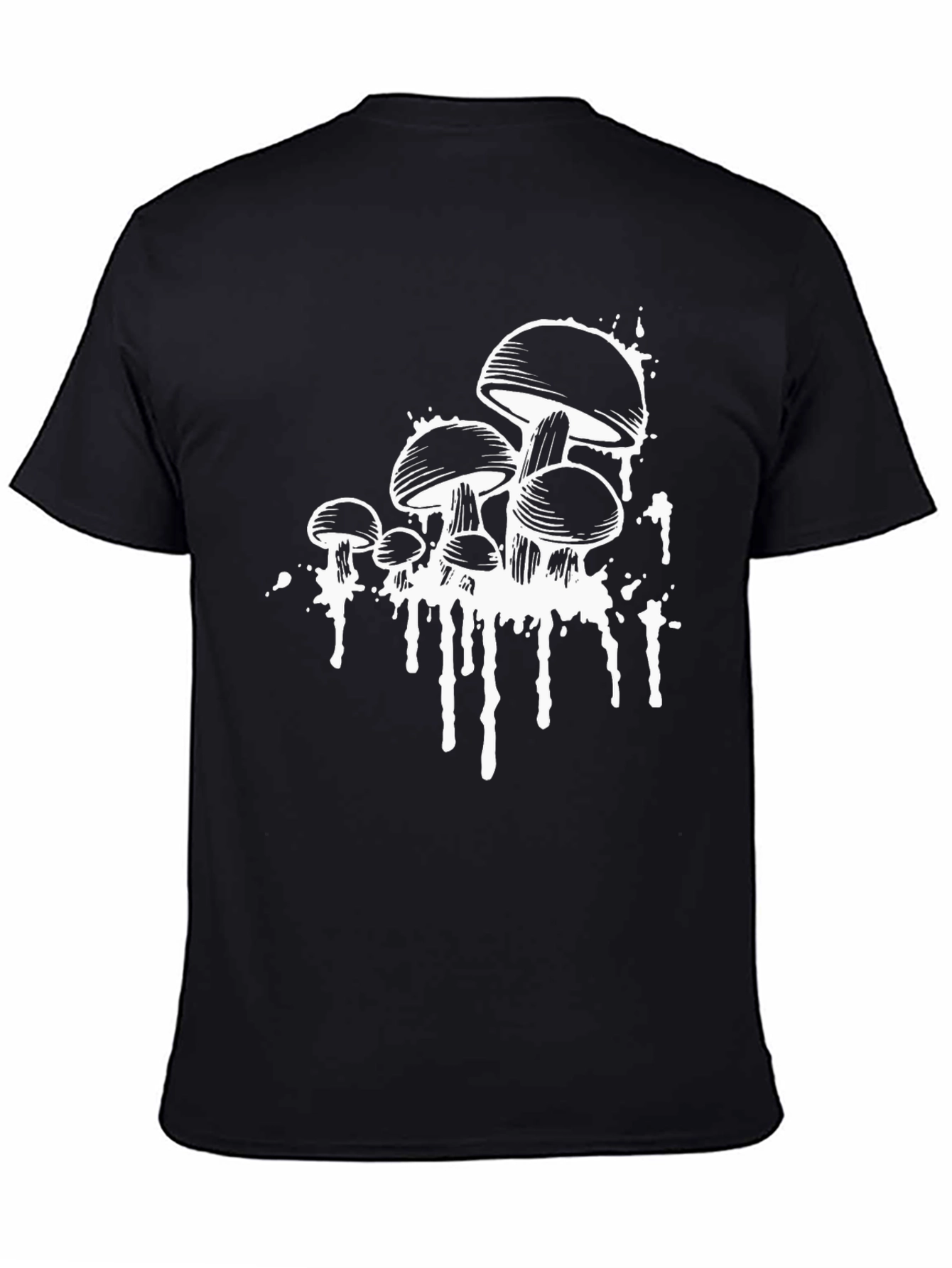 Black Mushroom Graphic Print Black T-Shirt view 4