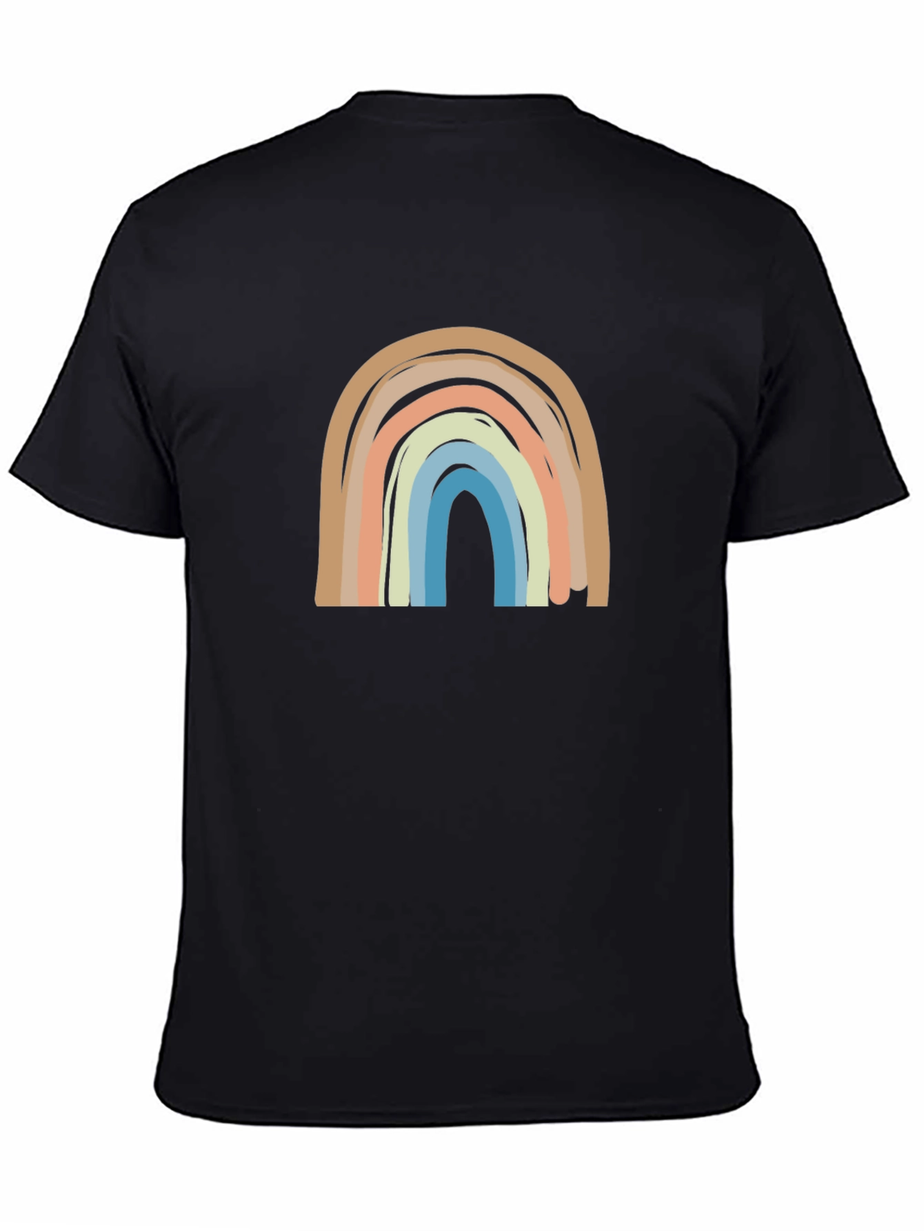 Black Boho Rainbow Graphic Tee - Casual Comfort view 4