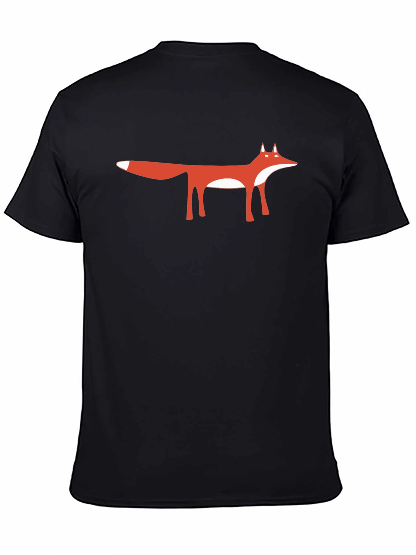 Black Fox Graphic Tee - Minimalist Animal Design Shirt view 4