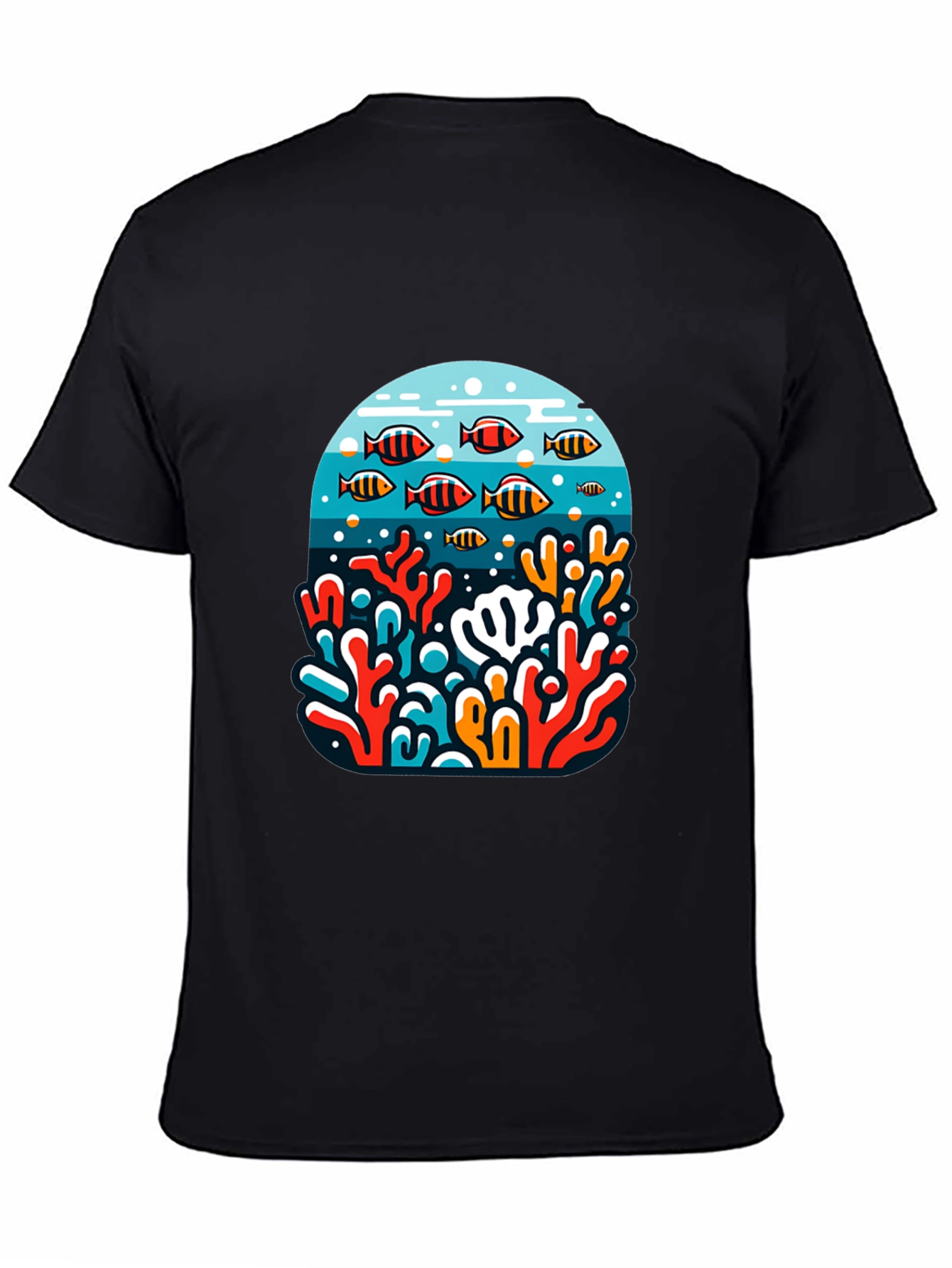 Black Ocean Reef Graphic Tee - Black view 4