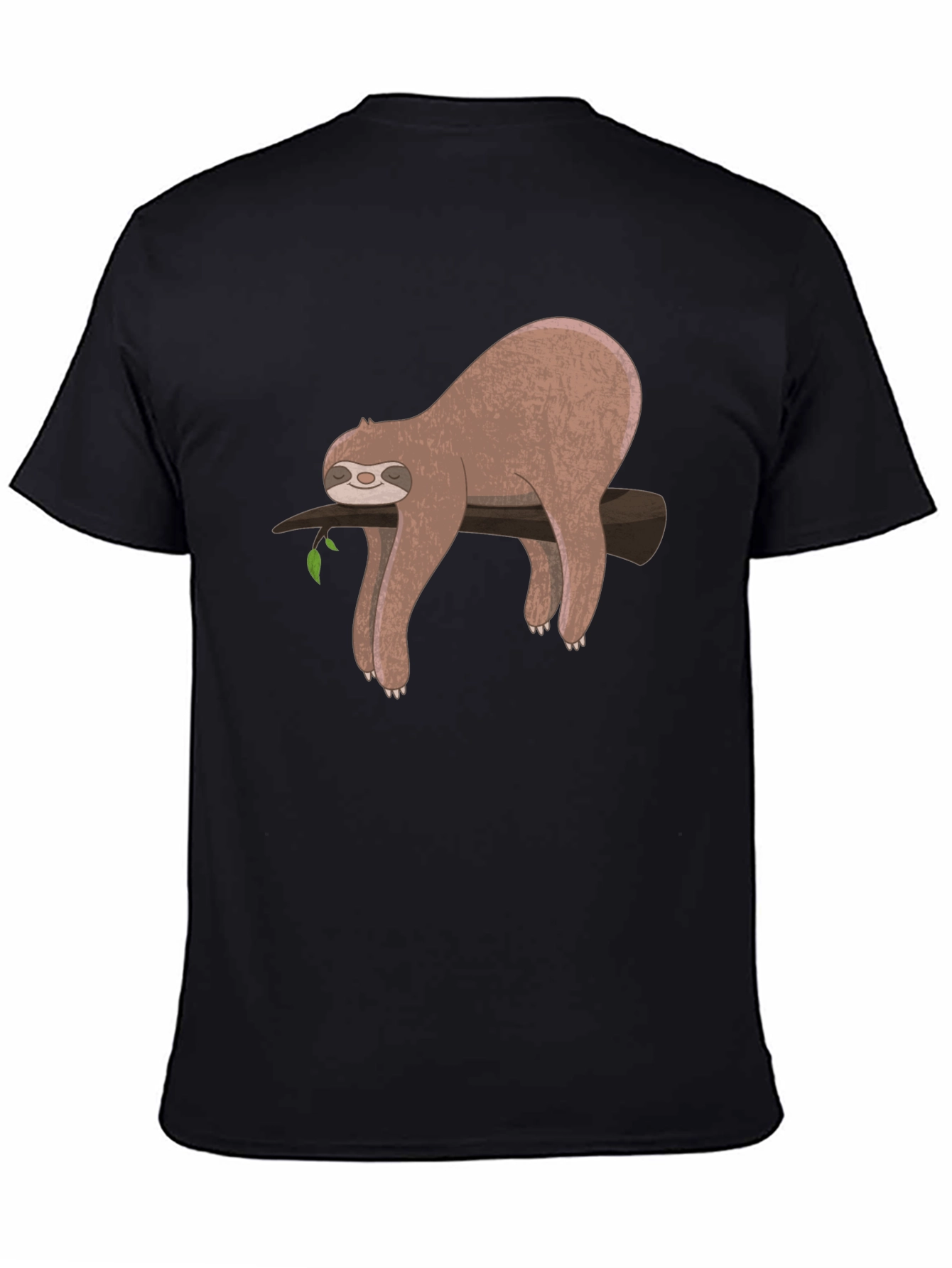 Black Lazy Sloth Graphic T-Shirt - Relaxed Fit view 4