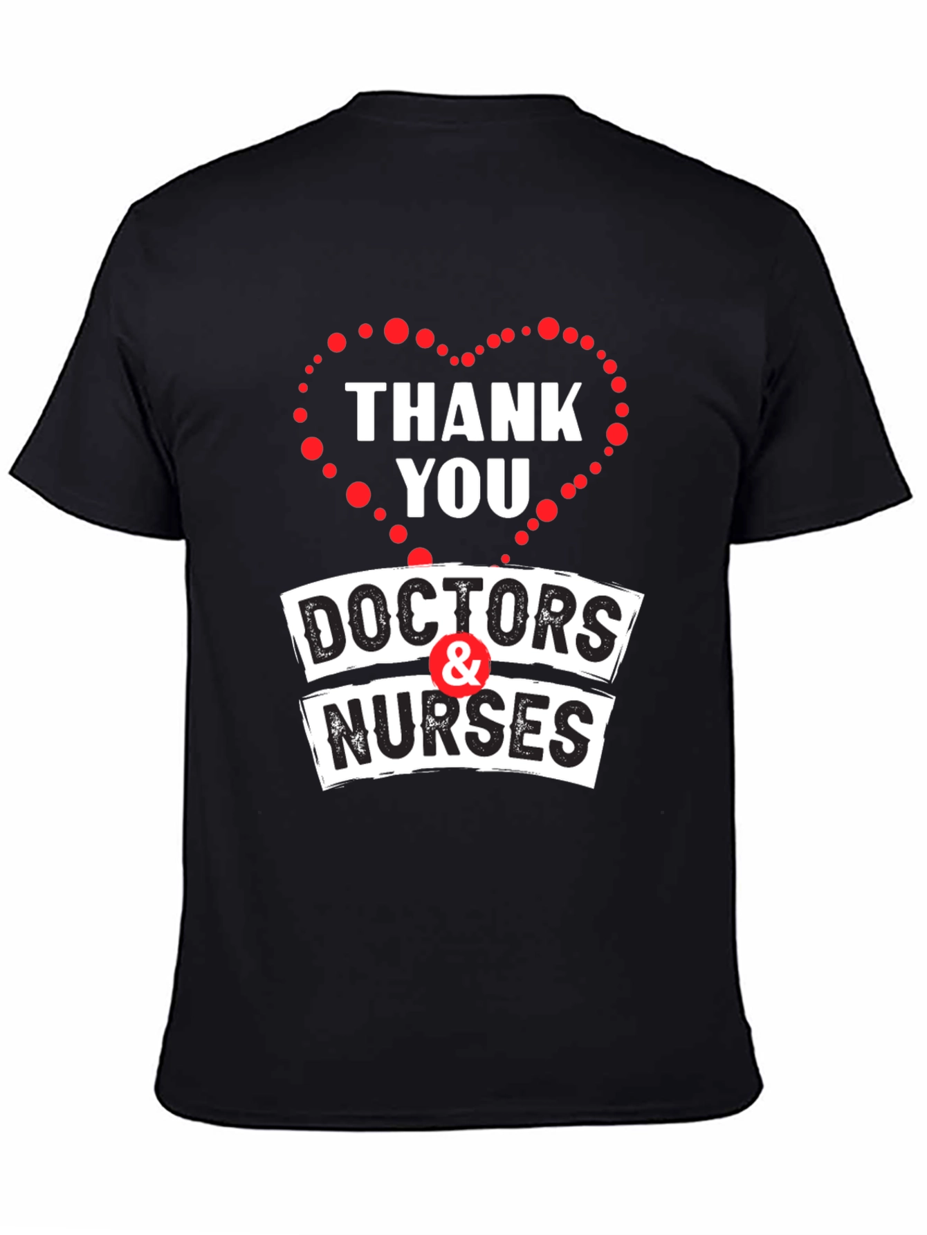 Black Thank You Doctors & Nurses Graphic T-Shirt view 4