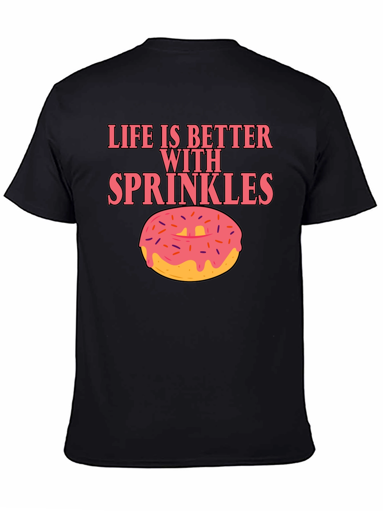 Black Life is Better with Sprinkles Donut T-Shirt view 4