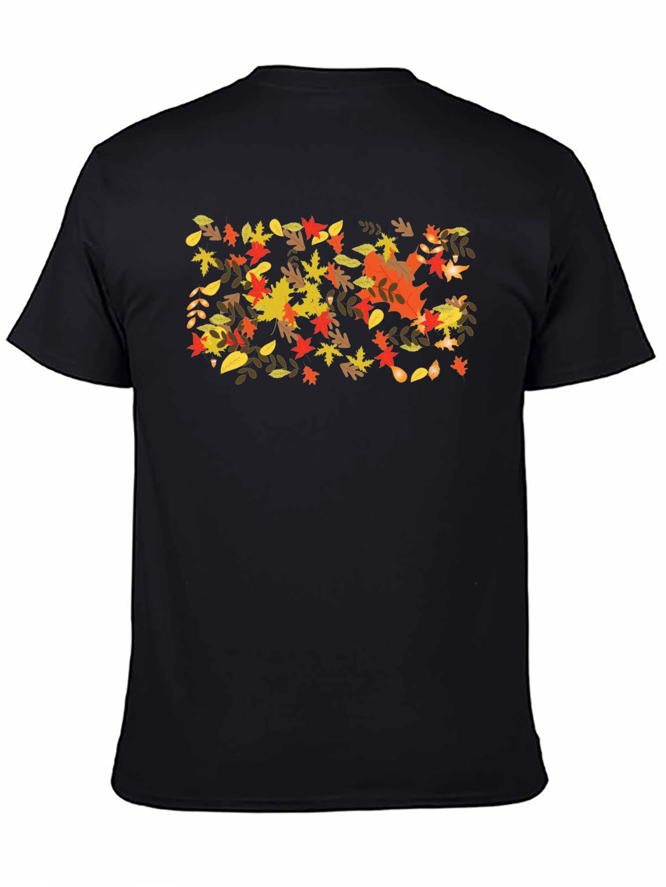 Black Autumn Leaves Graphic Tee - Fall Season Style view 4