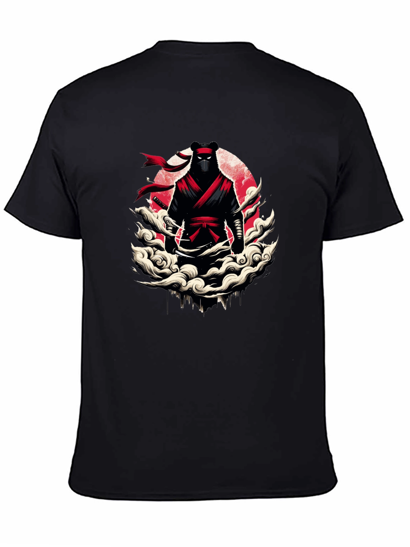 Black Ninja Bear Graphic T-Shirt - Unique Design view 4