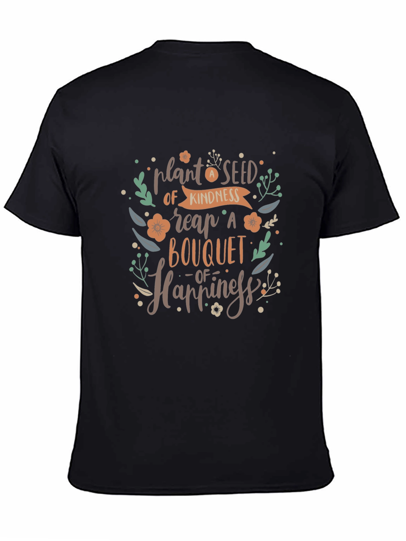 Black Kindness Bouquet Black T-Shirt view 4