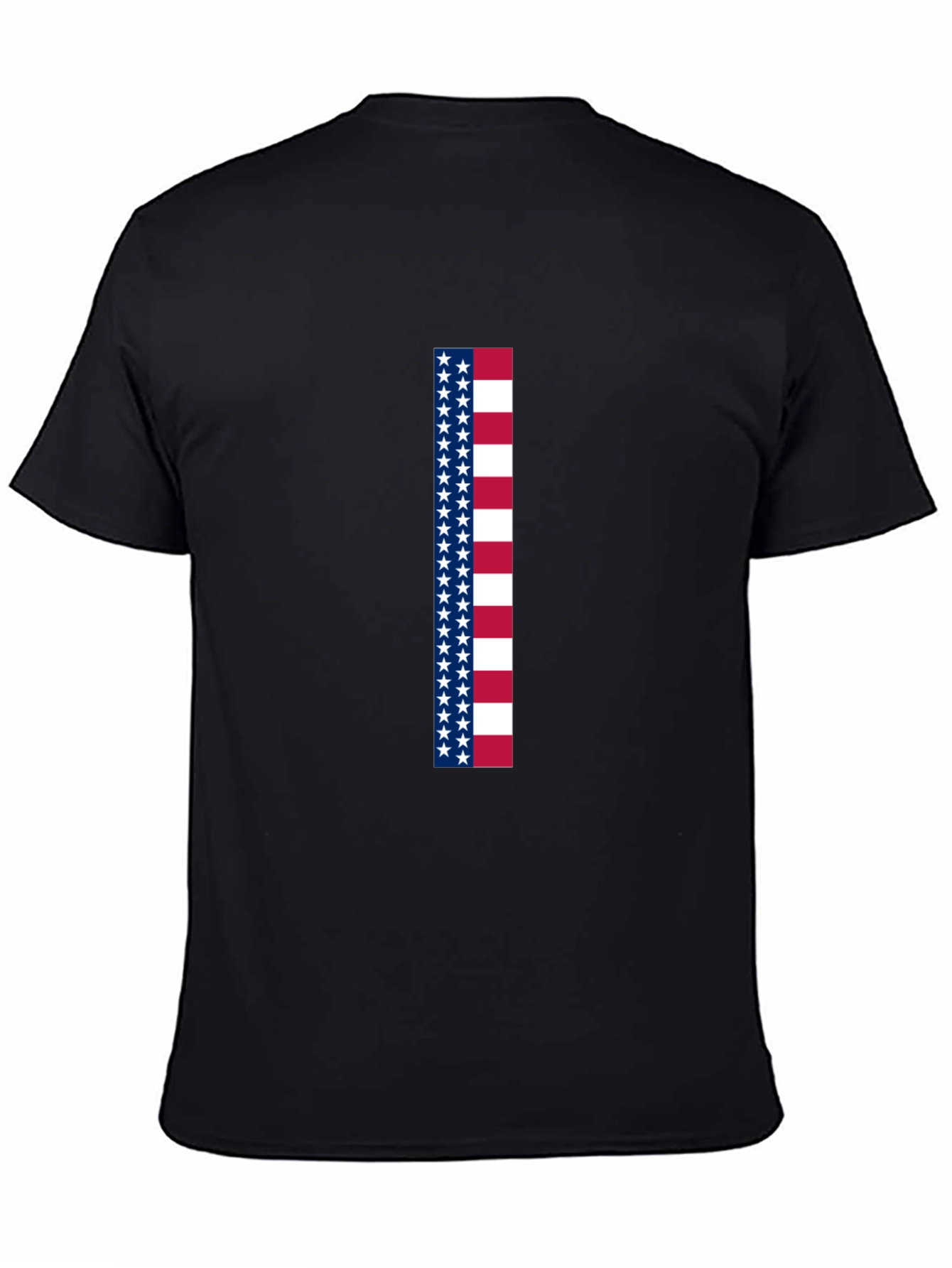 Black American Flag Stripe Graphic Tee view 4