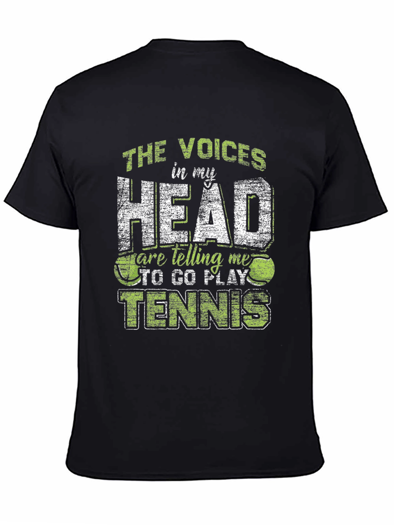 Black Tennis Lover T-Shirt - The Voices in My Head view 4