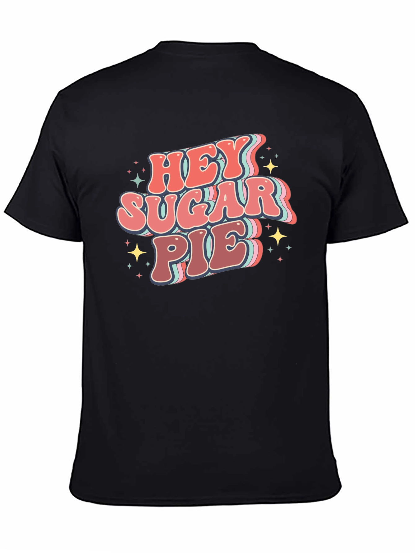 Black Hey Sugar Pie Graphic Tee - Retro Style view 4