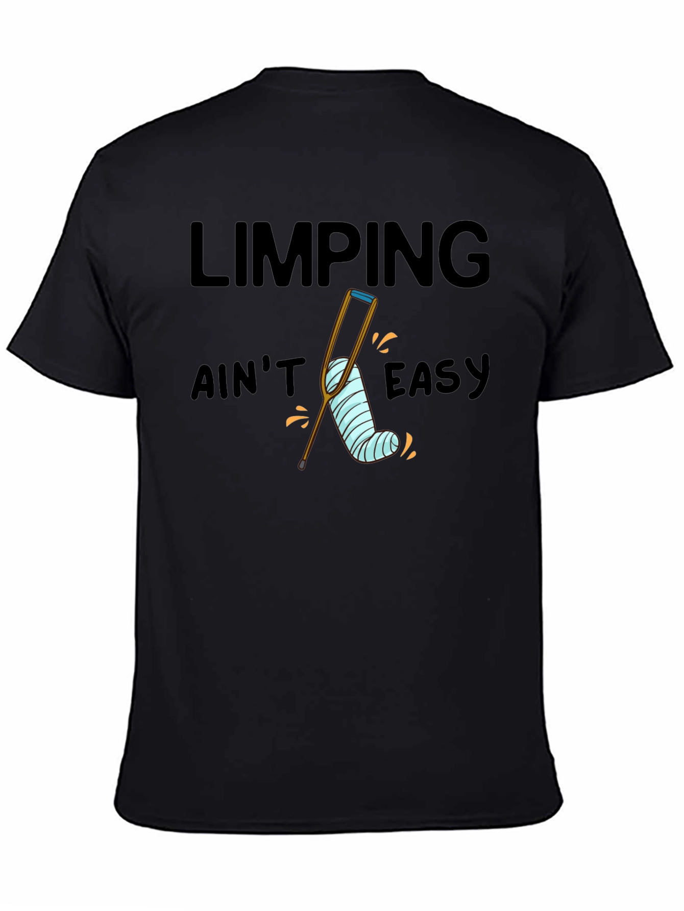Black Limping Ain't Easy T-Shirt - Novelty Humor Tee view 4