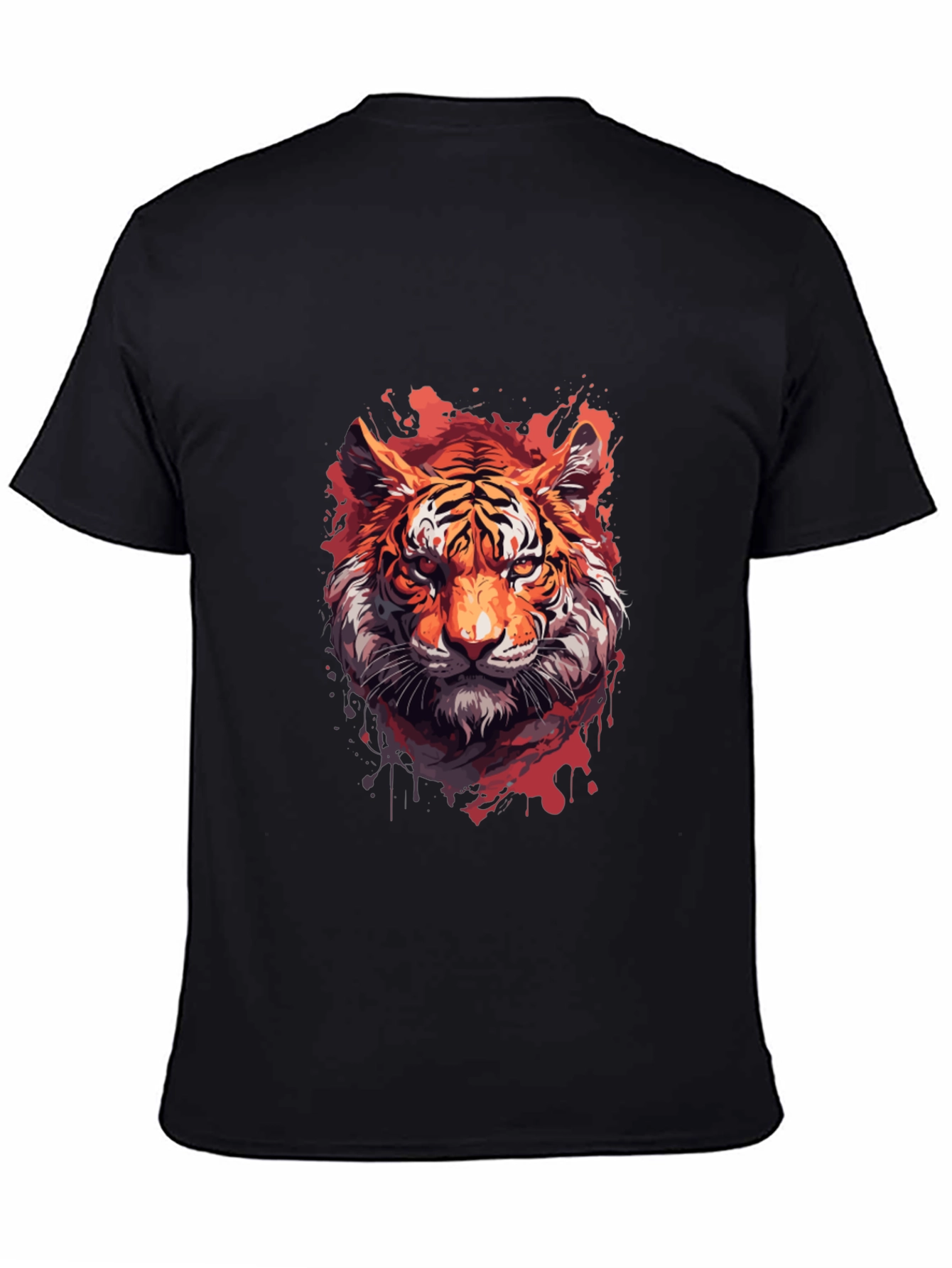 Black Tiger Graphic Print Black T-Shirt view 4