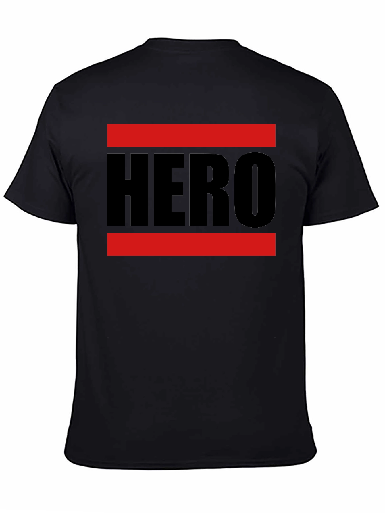 Black HERO Graphic Tee - Bold Statement Shirt view 4