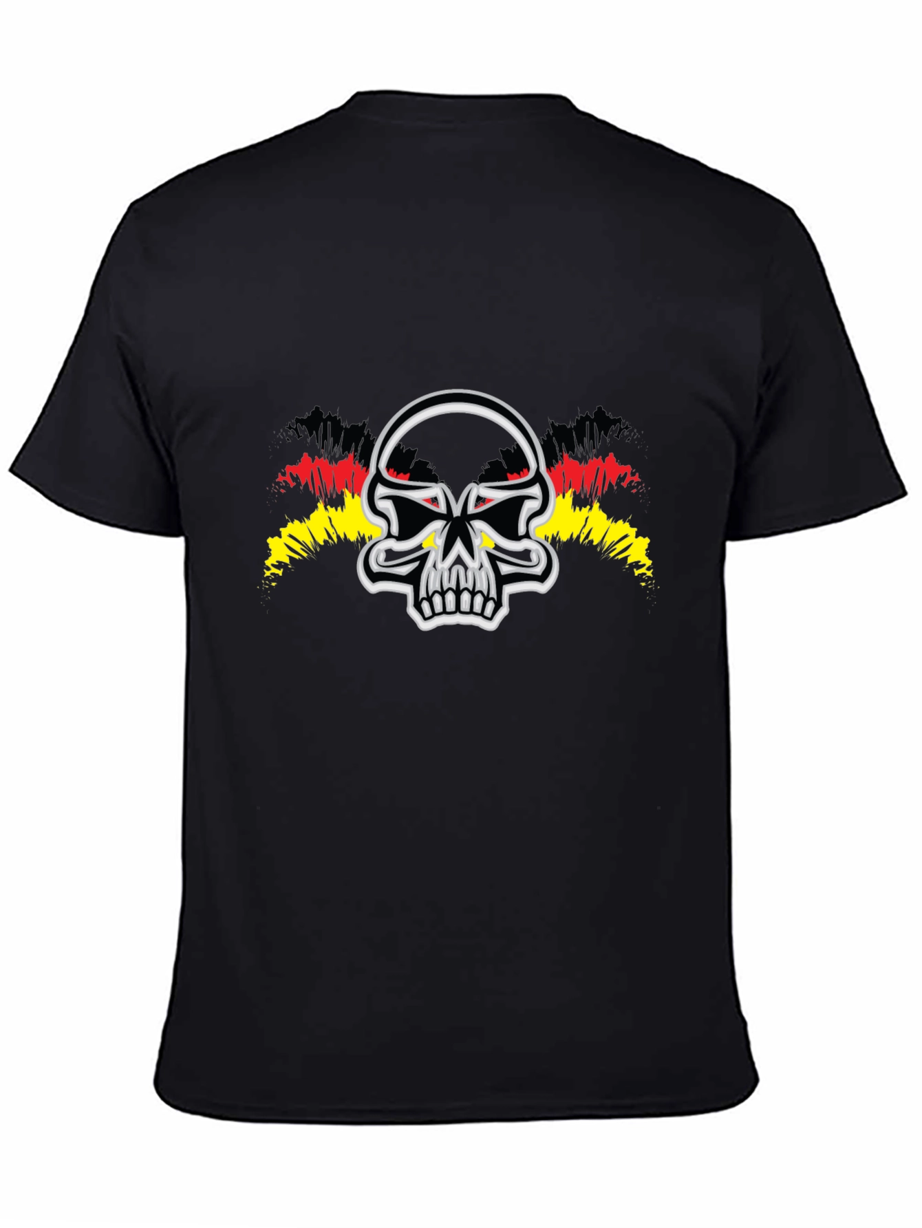 Black Skull Graphic Tee - Black Crew Neck view 4