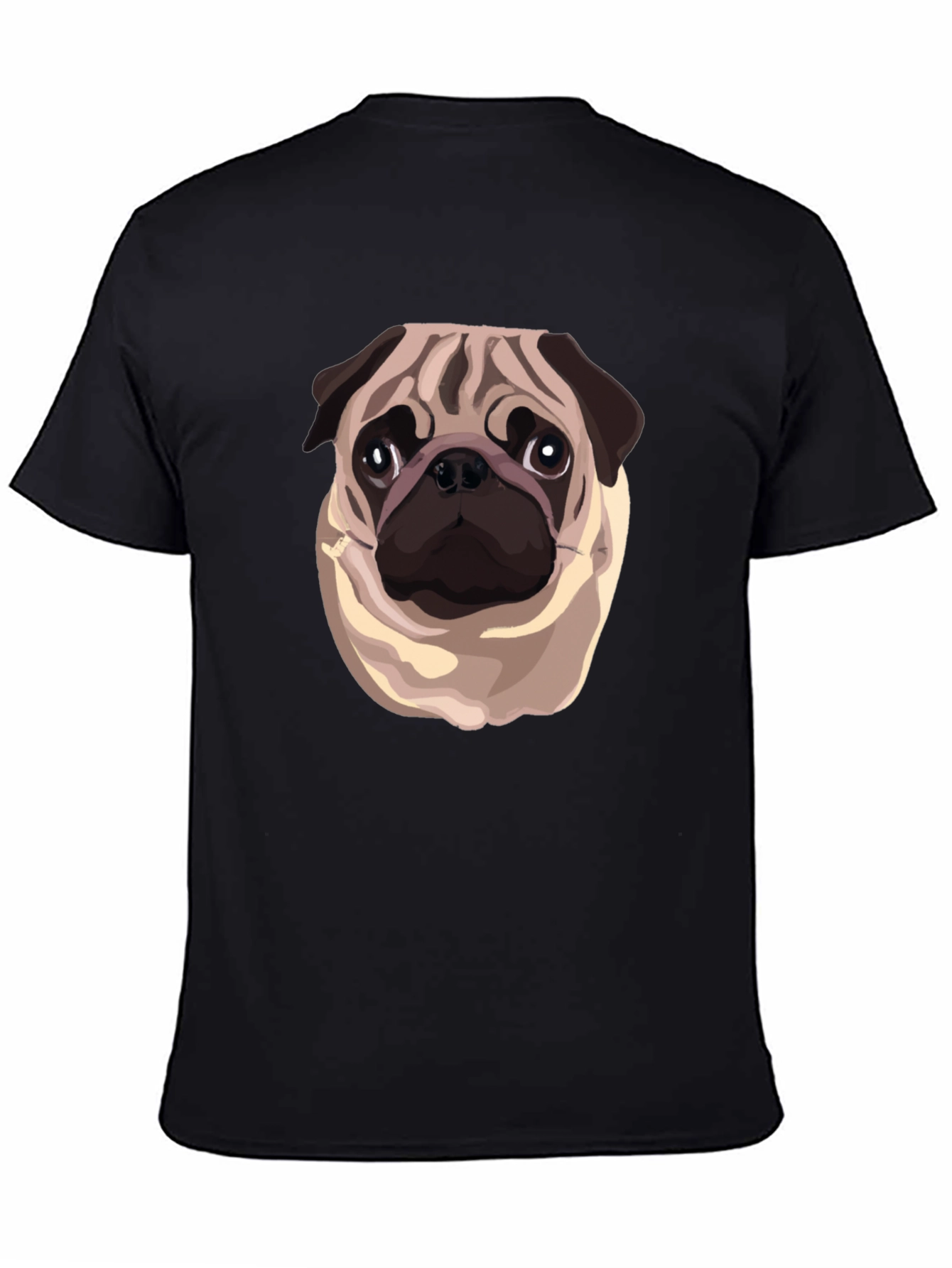 Black Pug Graphic Black T-Shirt view 4