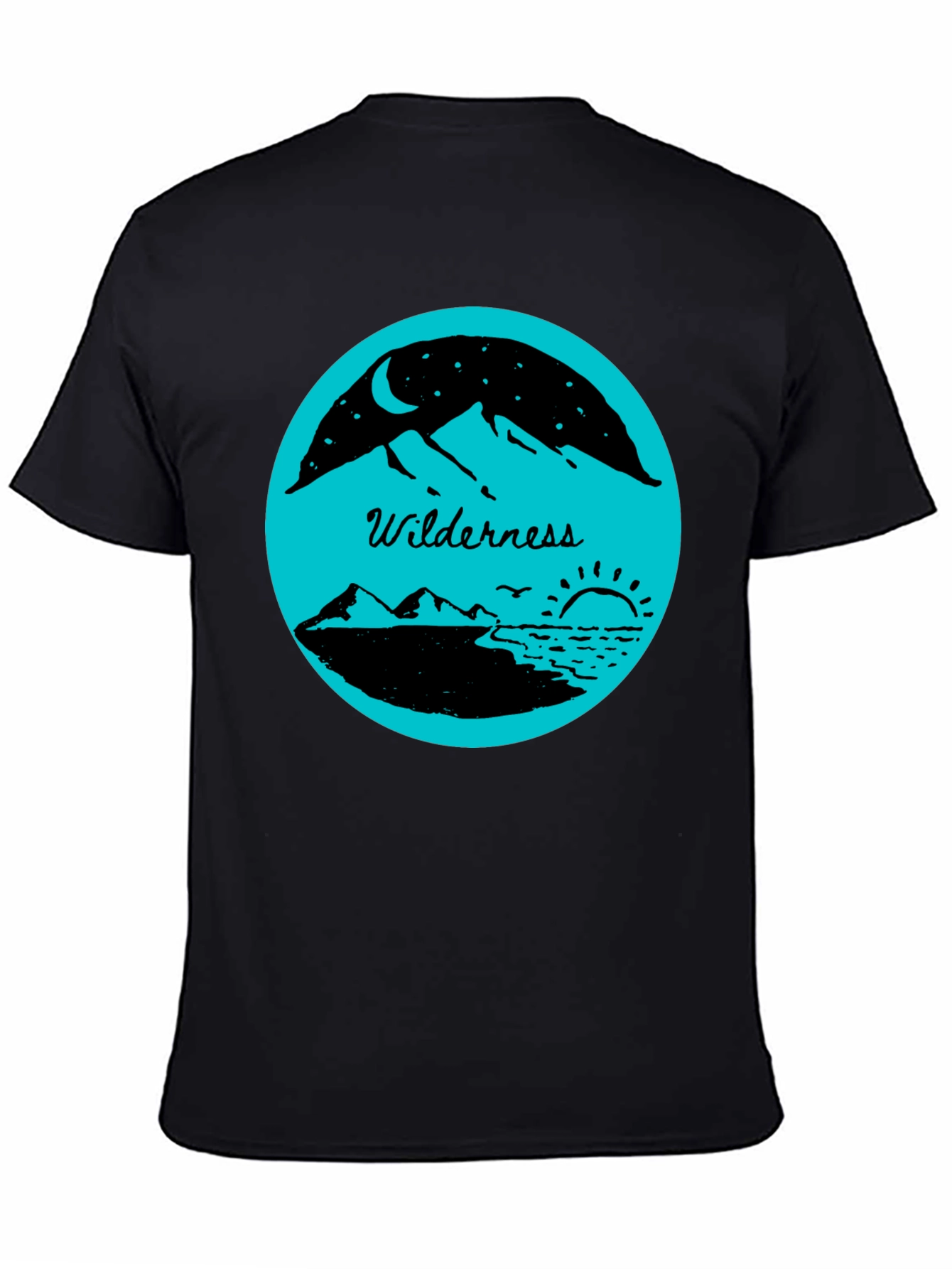 Black Wilderness Graphic Tee - Black Cotton Blend view 4