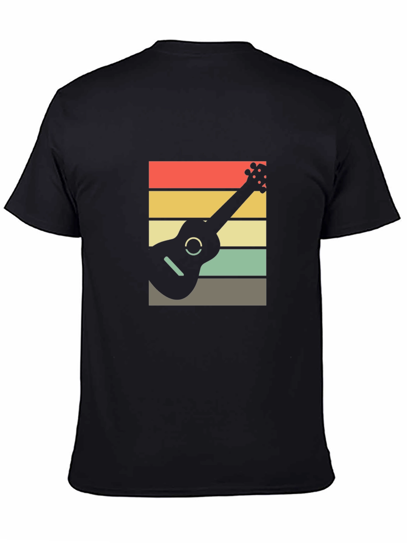 Black Retro Ukulele T-Shirt - Cool Musical Tee view 4