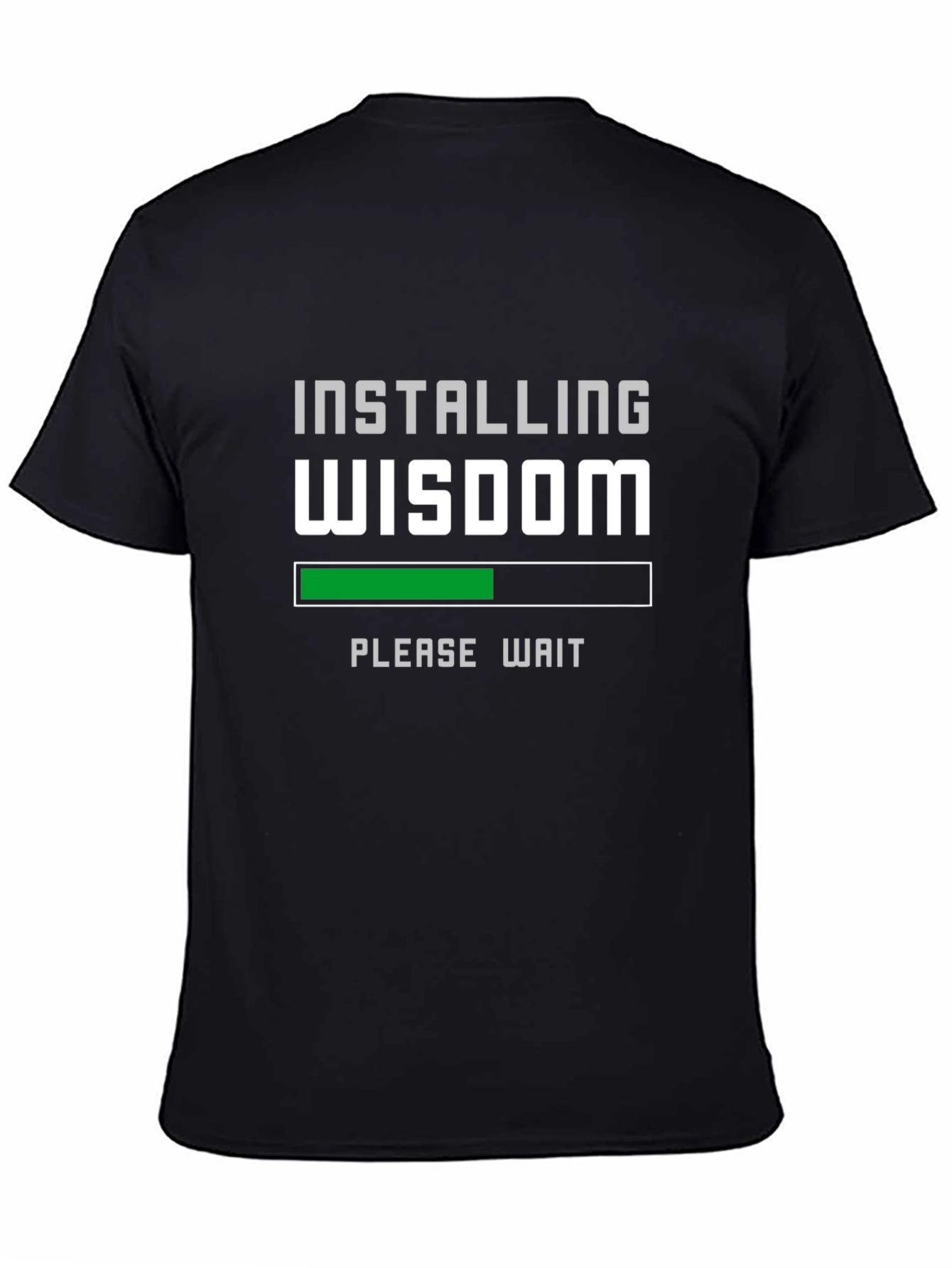 Black Installing Wisdom Funny Black T-Shirt view 4