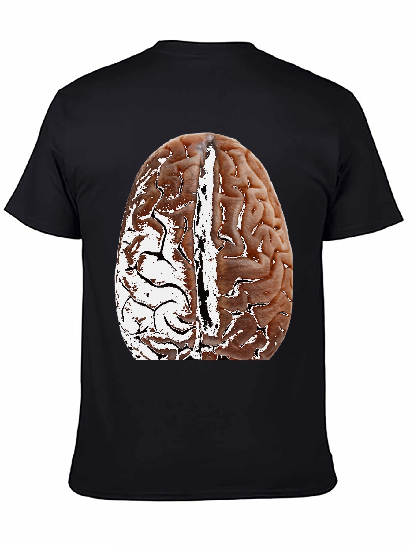 Black Brain Graphic Black T-Shirt - Anatomical Design view 4
