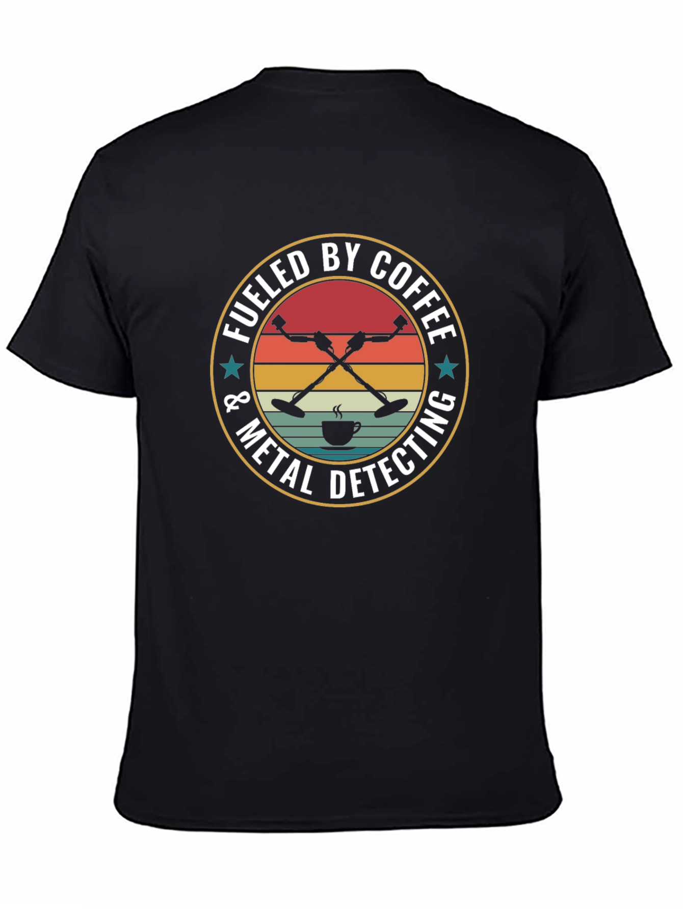 Black Coffee & Metal Detecting T-Shirt view 4