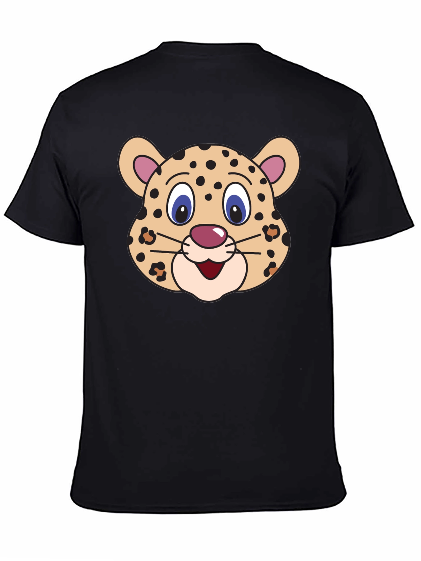 Black Cartoon Leopard Graphic Tee view 4