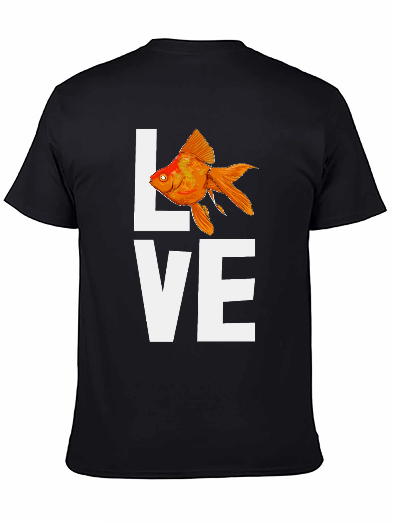Black Love Goldfish T-Shirt - Unique Graphic Tee view 4
