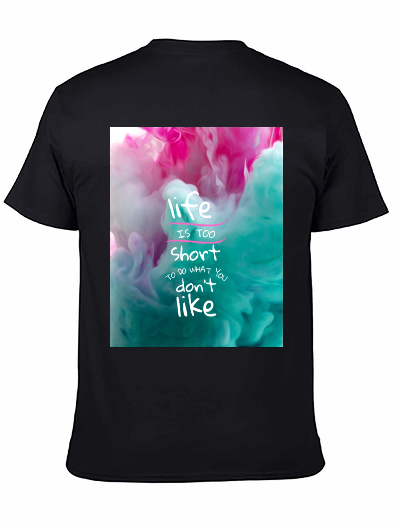 Black Life is Short Graphic Tee - Black Cotton T-Shirt view 4