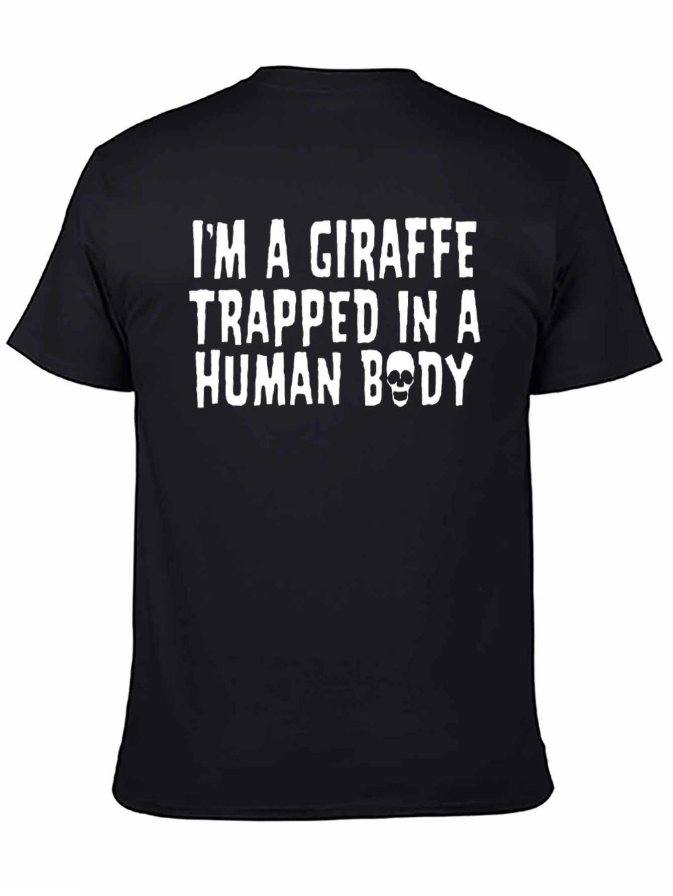 Black Giraffe Trapped Human Body T-Shirt view 4