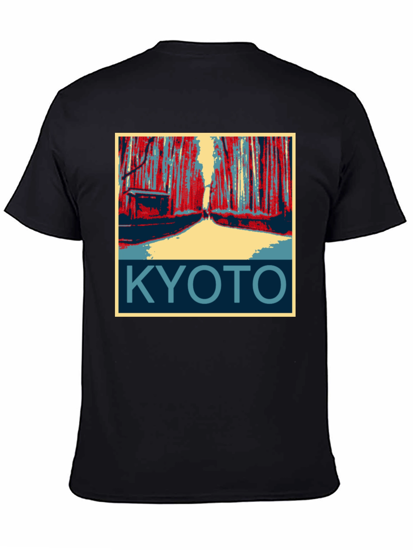 Black Kyoto Japan Graphic T-Shirt  view 4