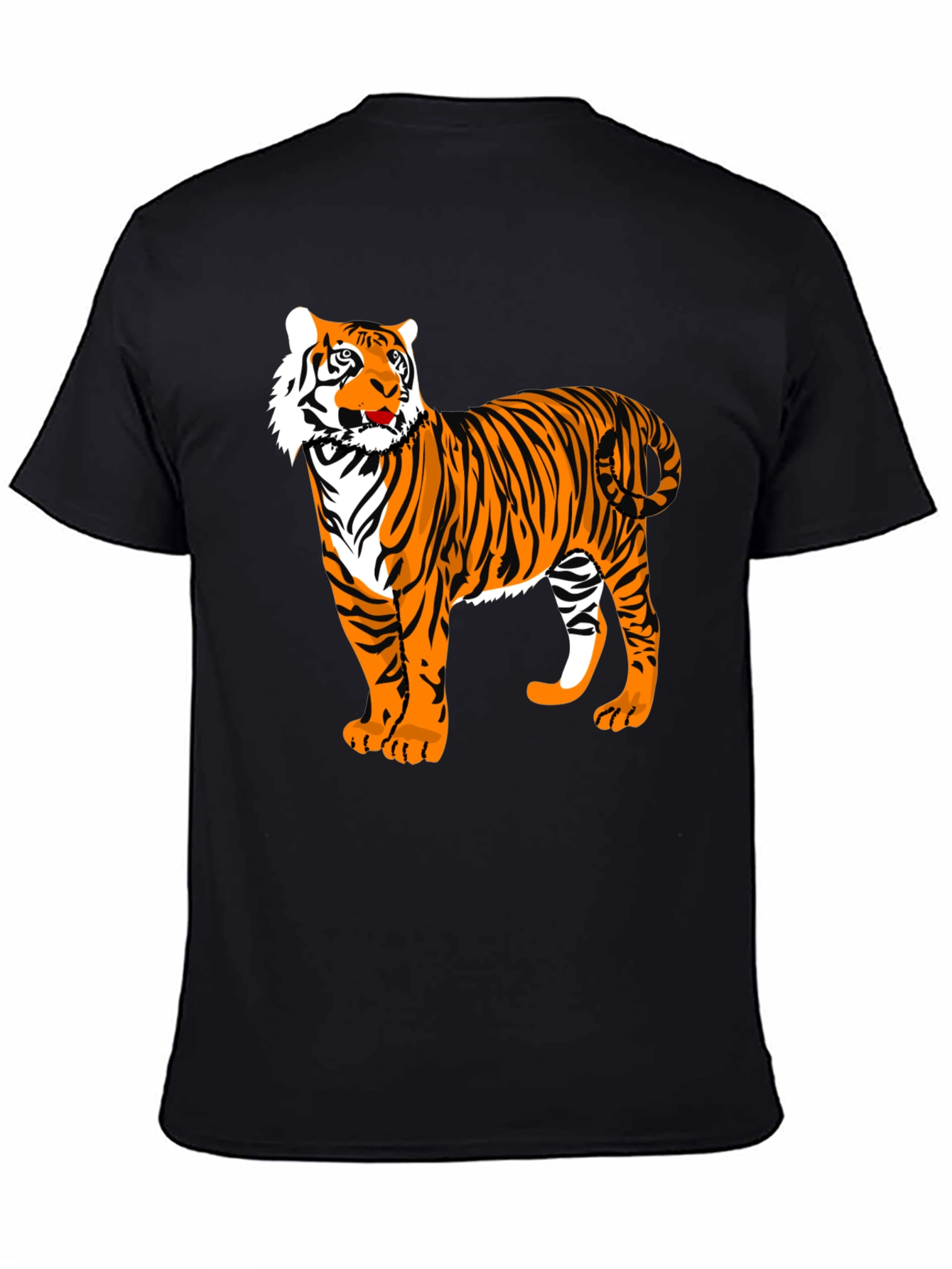 Black Bold Tiger Graphic Tee - Black Cotton view 4