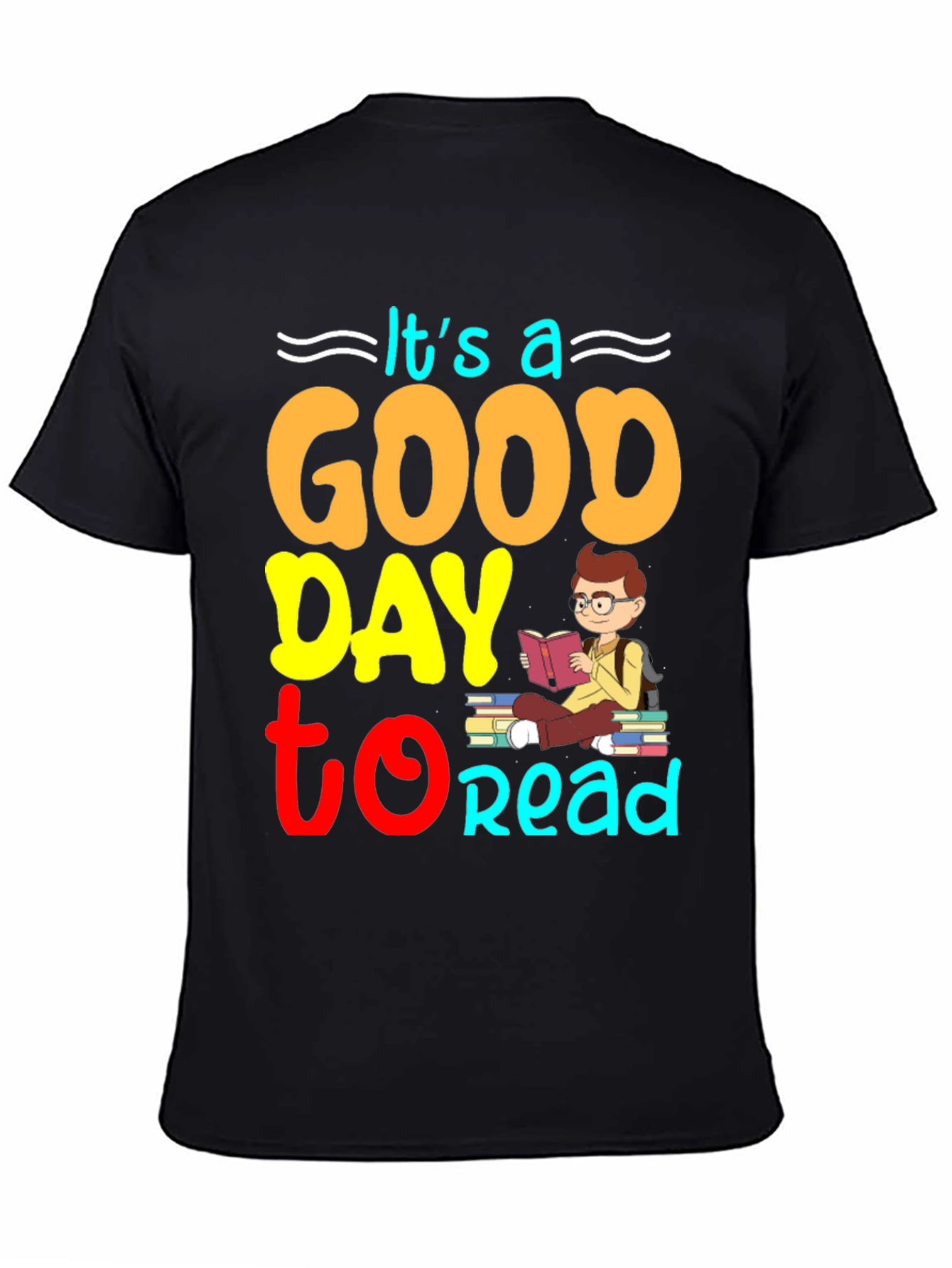 Black It's a Good Day to Read T-Shirt view 4