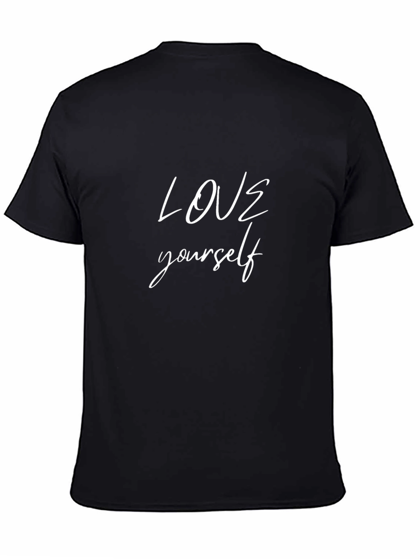 Black Love Yourself Black Graphic Tee - Motivational Comfort view 4