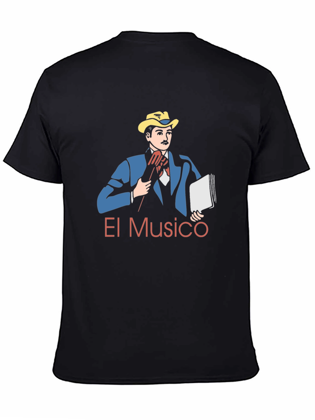Black El Musico Graphic Tee - Stylish Musician Design view 4
