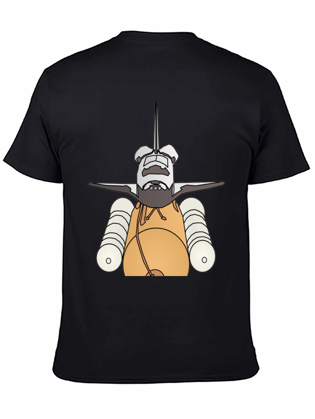 Black Space Shuttle Graphic Tee - Black Cotton view 4