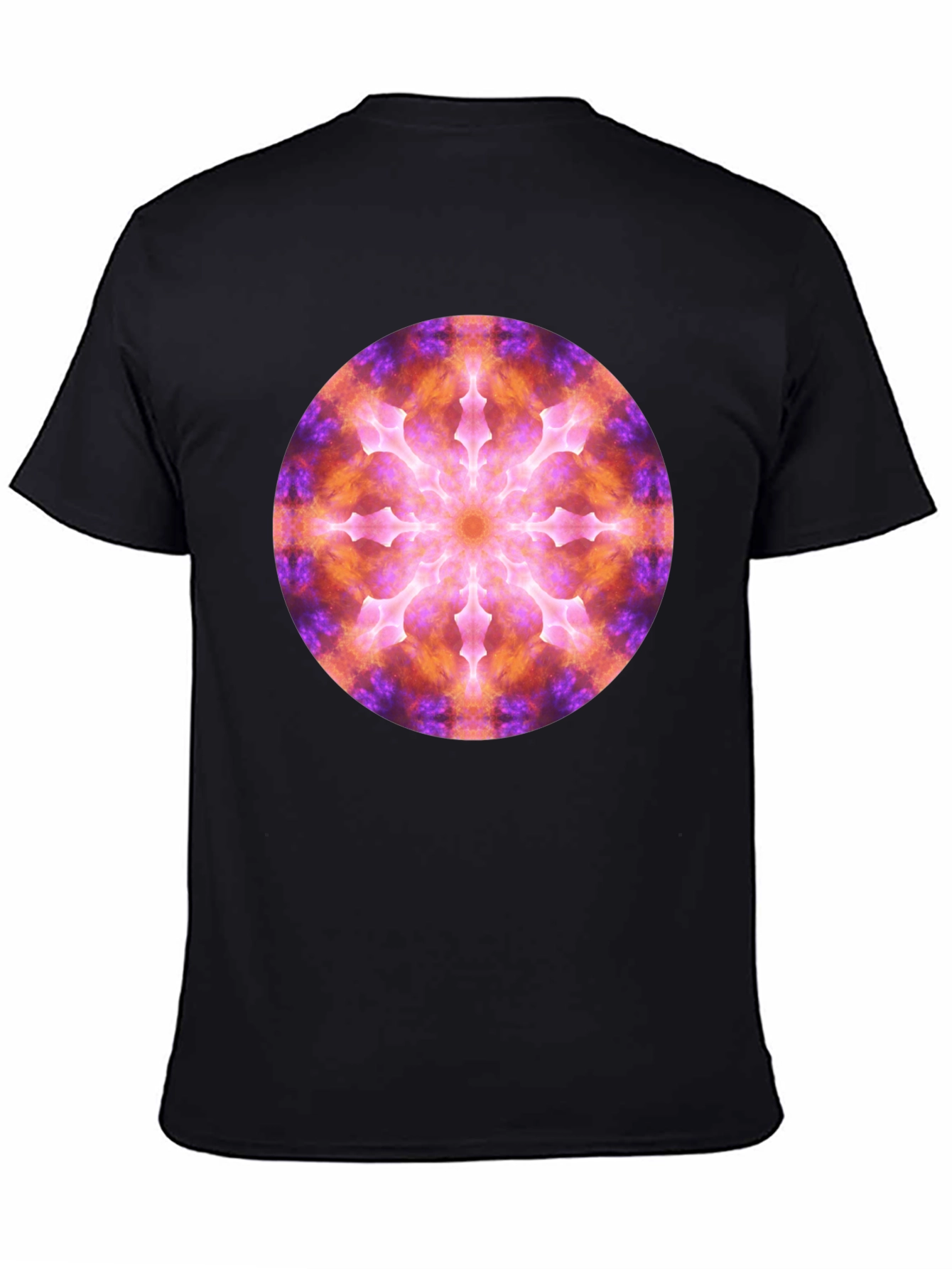 Black Cosmic Mandala Graphic Black T-Shirt view 4