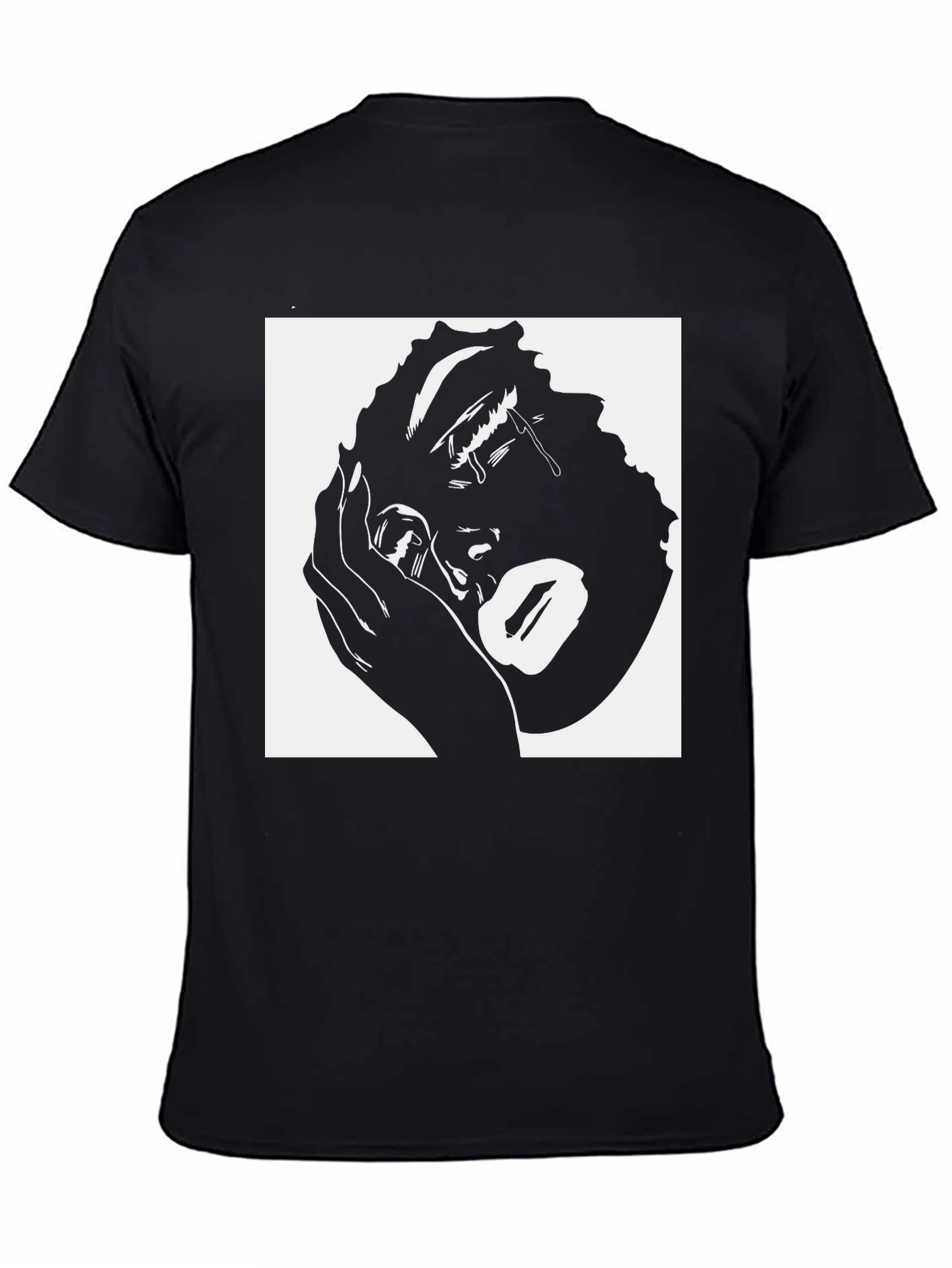 Black Tearful Silhouette Graphic Tee - Modern Streetwear view 4