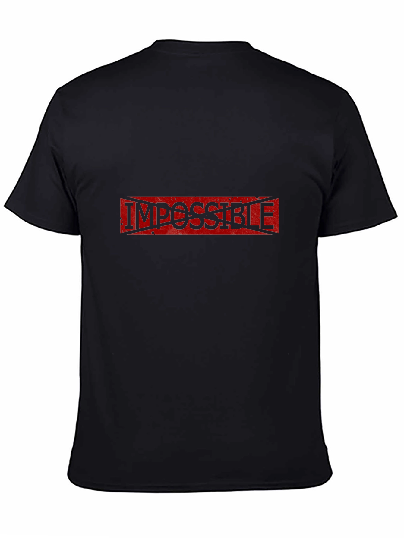 Black Impossible Possible T-Shirt - Black Cotton Tee view 4