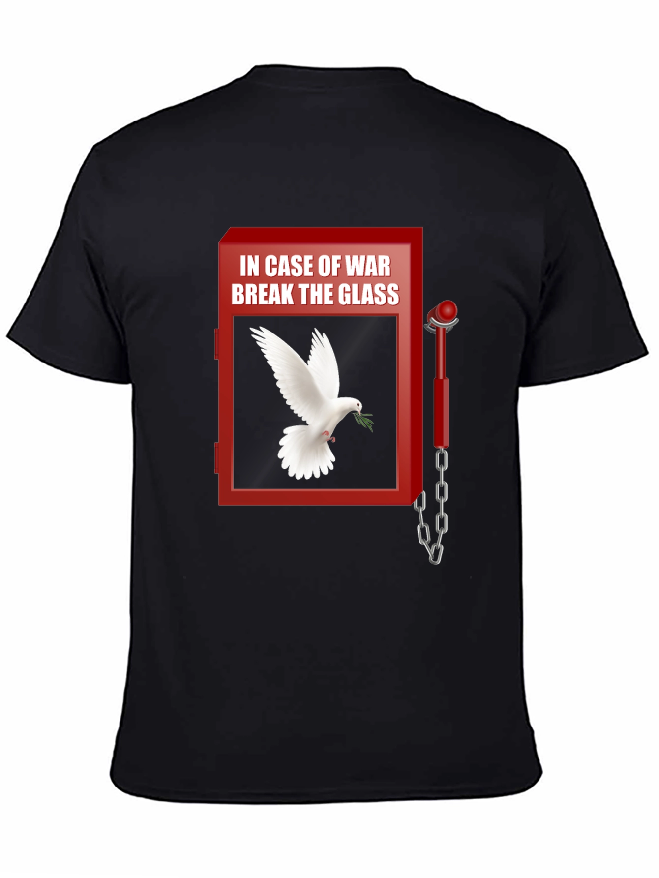 Black Peace Dove T-Shirt - Break Glass In Case of War view 4