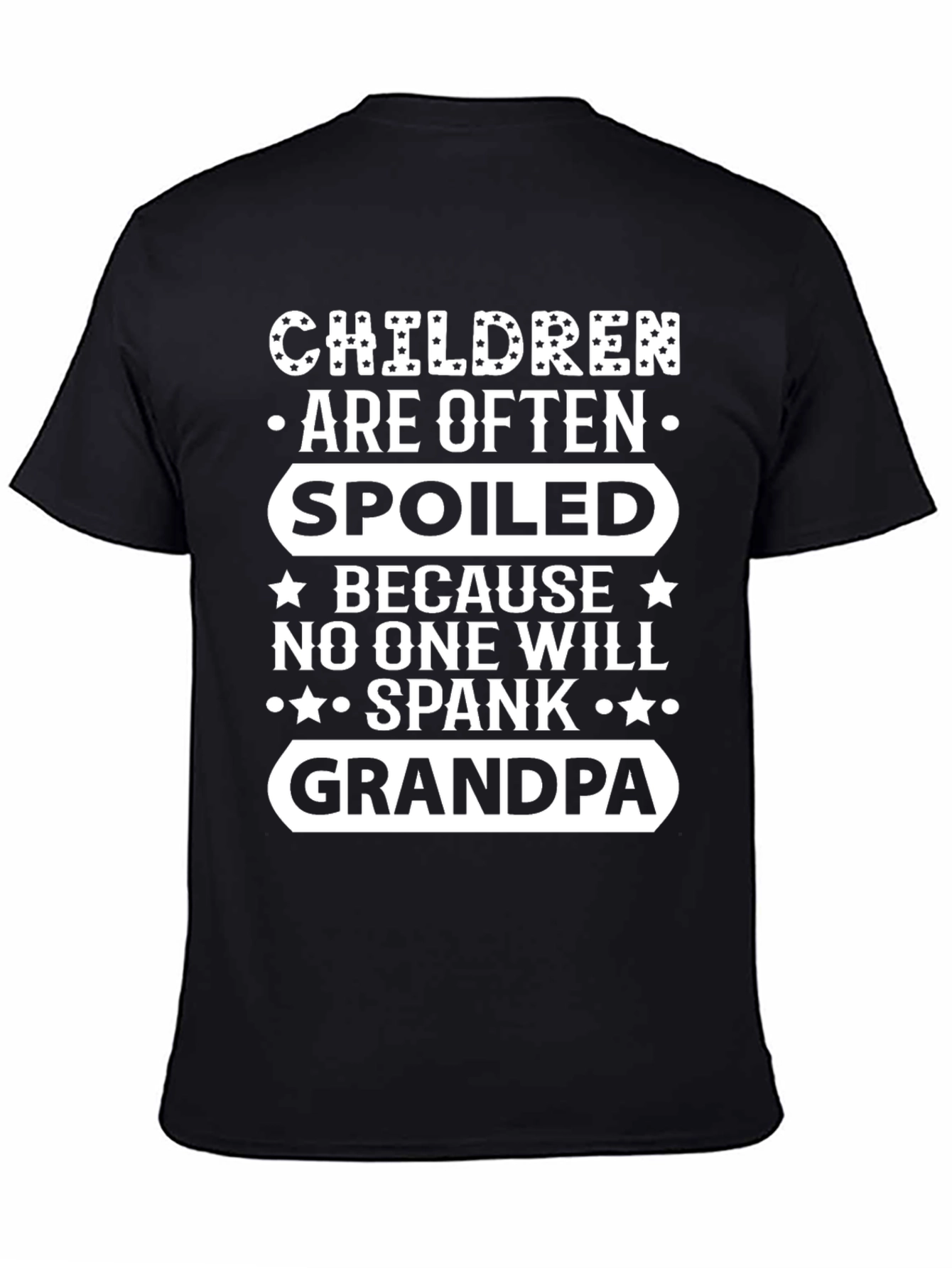 Black Funny Grandpa T-Shirt: Spoiled Children view 4